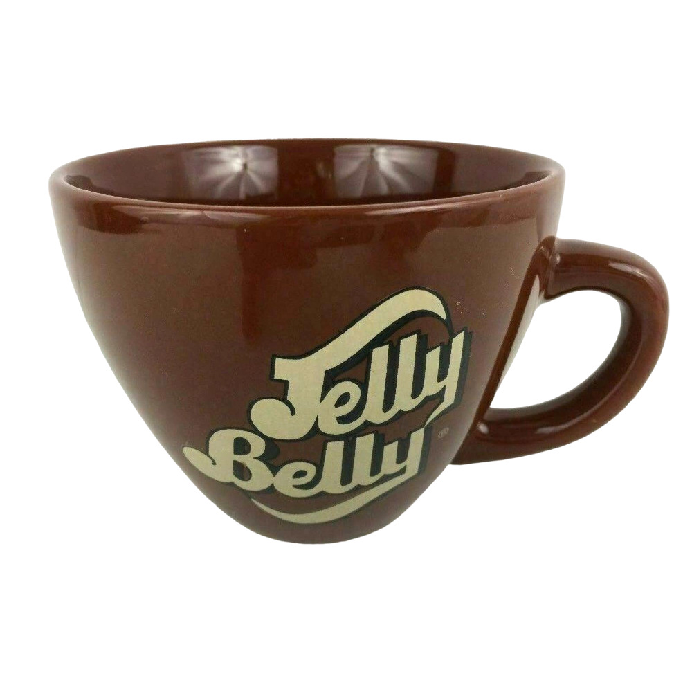 Jelly Belly Candy Co Large Coffee Mug Wide Mouth Chocolate Brown Vintage 90s